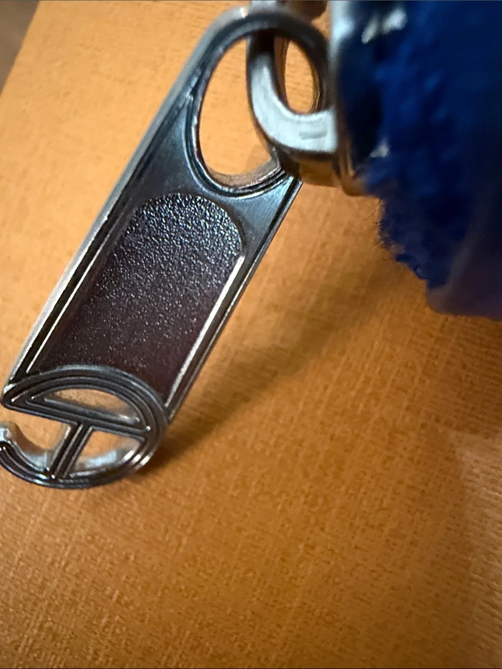 Telfar Zip Wallet with Embossed Logo in Blue